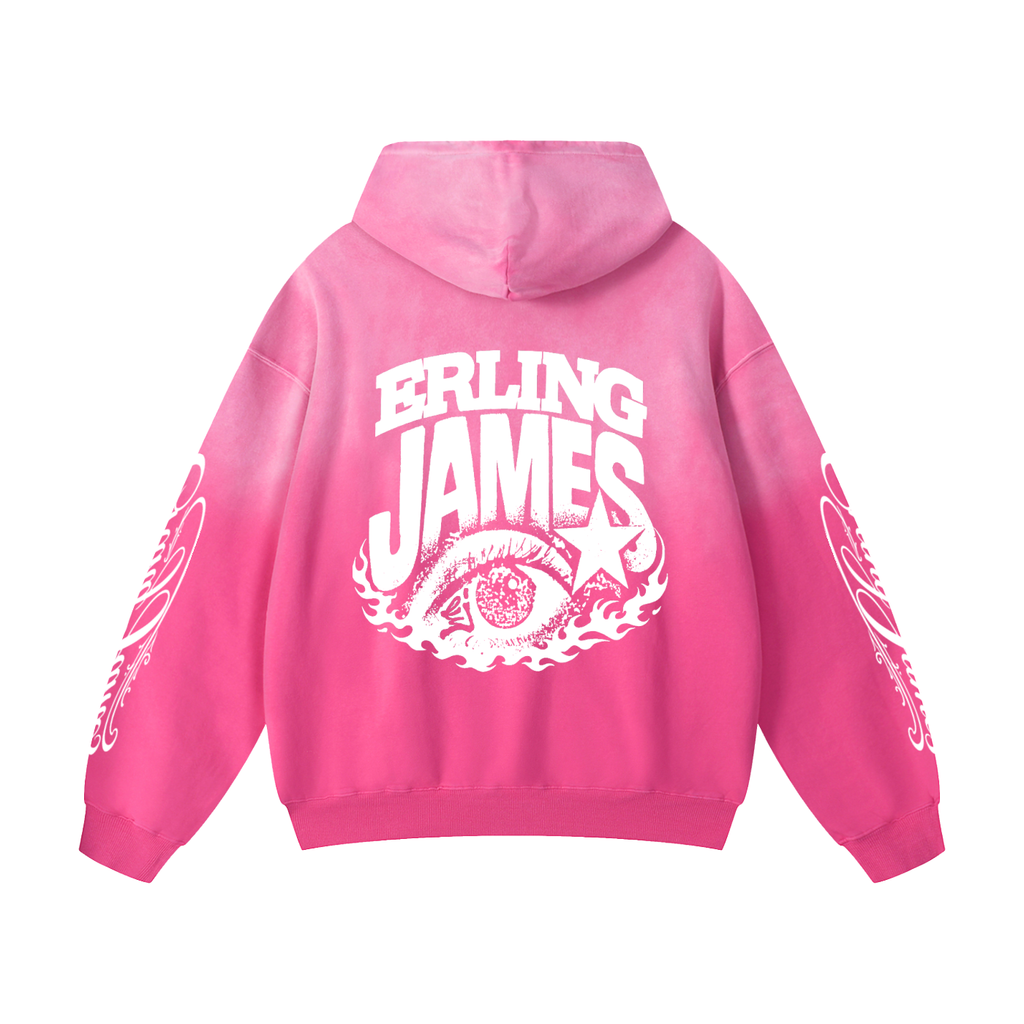 Erling James Pink Sunfade Hoodie